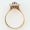Second Hand 9ct Gold Sapphire and Cubic Zirconia Cluster Ring - Top View