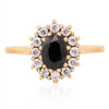 Second Hand 9ct Gold Sapphire and Cubic Zirconia Cluster Ring - Main View