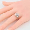 Second Hand 9ct White Gold Opal, Aquamarine and Sapphire Flower Ring - Worn View