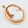 Vintage 9ct Gold Cameo Pendant - Angled View