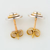 Second Hand 18ct 2 Colour Gold Diamond Disc Earrings - Top View