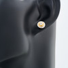 Second Hand 18ct 2 Colour Gold Diamond Disc Earrings - Worn View