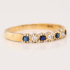 Second Hand 9ct Gold Sapphire & Diamond Eternity Ring - Angled View