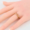 9ct Gold Ruby and Diamond Bubble Ring - Worn View