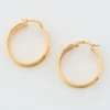 9ct 2 Colour Gold Openwork Hoop Earrings - Top View