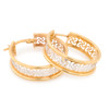 9ct 2 Colour Gold Openwork Hoop Earrings - Main View