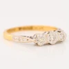 Vintage 18ct Gold Diamond Trilogy Ring – 1959-1960 - Angled View