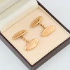 Antique 9ct Gold Oval Chain Cufflinks - In Box