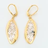 9ct 2 Colour Gold Filigree Drop Earrings - Front View