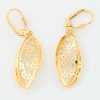 9ct 2 Colour Gold Filigree Drop Earrings - Rear View