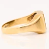 Second Hand 9ct Gold Tigers Eye and Diamond Signet Ring - Size Q - 1979 - Side View