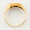 Second Hand 9ct Gold Tigers Eye and Diamond Signet Ring - Size Q - 1979 - Top View