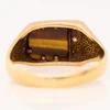 Second Hand 9ct Gold Tigers Eye and Diamond Signet Ring - Size Q - 1979 - Rear View