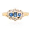 Second Hand 9ct Gold 3 Stone Sapphire Cluster Ring - Main View