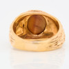 Vintage 9ct Gold Wide Tigers Eye Ring with Bark Effect - Rear View