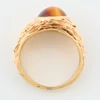 Vintage 9ct Gold Wide Tigers Eye Ring with Bark Effect - Top View