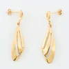 Second Hand 9ct Gold Elongated Teardrop Earrings - Front View