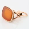 Antique 9ct Gold Ornate Carnelian Fob -Front Angeled View