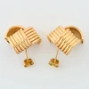 Second Hand 9ct Gold Triple Half Hoops Earrings - Rear View