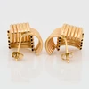 Second Hand 9ct Gold Triple Half Hoops Earrings - Rear View