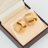 Second Hand 9ct Gold Triple Half Hoops Earrings - In Box