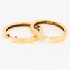 Second Hand 9ct Gold Flat Profile Hoop Earrings - Angled View