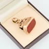 Antique 9ct Gold Ornate Carnelian Fob - In Box