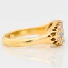 Antique 18ct Gold 5 Stone Sapphire Cluster Ring - Side View