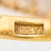 Antique 18ct Gold 5 Stone Sapphire Cluster Ring - Gold Stamp Detail