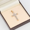 Second Hand 9ct Two Colour Gold Diamond Cross - In Box