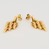 Second Hand 9ct Gold Brick Drop Earrings - Laid View