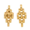 Second Hand 9ct Gold Brick Drop Earrings - Main View