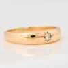 Antique 18ct Gold Diamond Gypsy Ring - Angled View