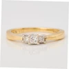 Second Hand 14ct Gold Princess Diamond Trilogy Ring =- Front View