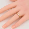 Second Hand 14ct Gold Princess Diamond Trilogy Ring - Worn View