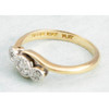 Vintage 18ct Gold Twist Design 3 Stone Diamond Ring