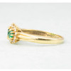 Second Hand 18ct Gold Emerald & Diamond Triple Cluster Ring