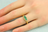 Second Hand 18ct Gold Emerald & Diamond Triple Cluster Ring