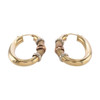 Second Hand 9ct Gold 3 Colour Rose Gold Oval Hoop Earrings