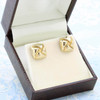 Second Hand 9ct Gold Square Stud Earrings 