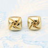 Second Hand 9ct Gold Square Stud Earrings 