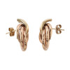 Side Image of Pre Owned 9ct Gold Knot Stud Earrings