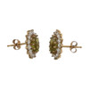 Image of Second Hand 9ct Gold Peridot & Cubic Zirconia Cluster Earrings