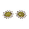 Image of Second Hand 9ct Gold Peridot & Cubic Zirconia Cluster Earrings