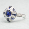 Second Hand 18ct Gold Sapphire & Diamond Art Deco Style Ring