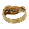 Second Hand 3 Colour 18ct Gold Diamond Wave Ring