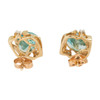 Second Hand 9ct Gold Blue Topaz & Diamond Stud Earrings