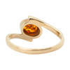 Second Hand 9ct Gold Amber Cross Over Ring