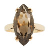 Second Hand 9ct Gold Marquise Cut Smokey Quartz Dress Ring