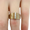 Second Hand 1970’s Style Bark Effect 9ct Gold 5 Stone Diamond Ring